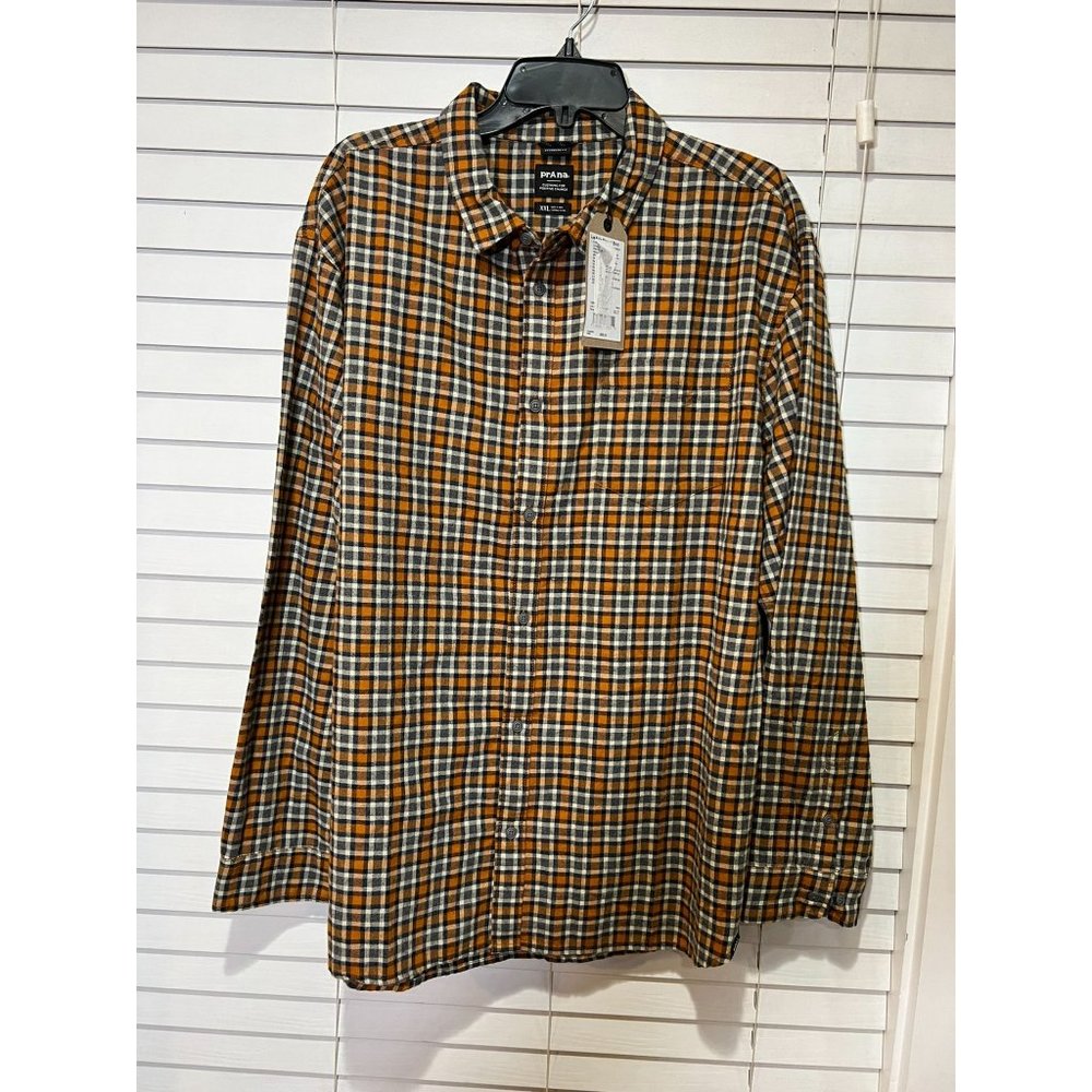 Prana Los Feliz Long Sleeve Button Up Flannel Shirt - NWT - XXL‎